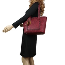 Load image into Gallery viewer, Concealed Carry Sophia Stitched Tote by Lady Conceal