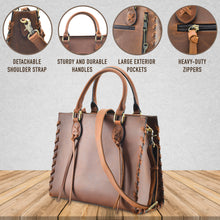 Load image into Gallery viewer, Concealed Carry Emma Leather Satchel by Lady Conceal