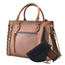 Load image into Gallery viewer, Concealed Carry Emma Leather Satchel by Lady Conceal