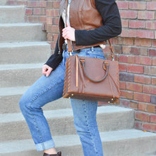 Load image into Gallery viewer, Concealed Carry Emma Leather Satchel by Lady Conceal