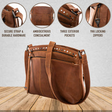 Load image into Gallery viewer, Concealed Carry Brynn Arched Leather Crossbody