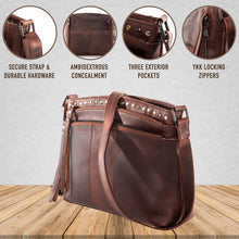 Load image into Gallery viewer, Concealed Carry Brynn Arched Leather Crossbody