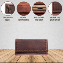 Load image into Gallery viewer, Hope RFID Leather Laced Wallet