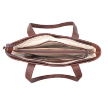 Load image into Gallery viewer, Concealed Carry Medium Leather Reagan Laced Tote by Lady Conceal