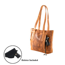Load image into Gallery viewer, Concealed Carry Medium Leather Reagan Laced Tote