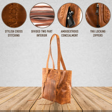 Load image into Gallery viewer, Concealed Carry Reagan Medium Leather Tote