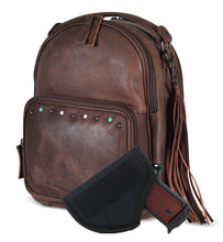Load image into Gallery viewer, Concealed Carry Sawyer Leather Backpack by Lady Conceal