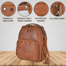 Load image into Gallery viewer, Concealed Carry Sawyer Leather Backpack by Lady Conceal