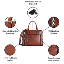 Load image into Gallery viewer, Concealed Carry Emma Leather Satchel
