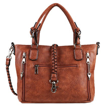Load image into Gallery viewer, Concealed Carry Ella Braided Tote by Lady Conceal, Mahogany
