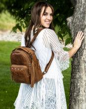 Load image into Gallery viewer, Concealed Carry Sawyer Leather Backpack by Lady Conceal
