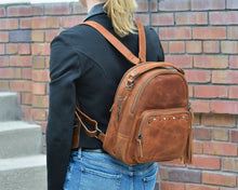 Load image into Gallery viewer, Concealed Carry Sawyer Leather Backpack by Lady Conceal
