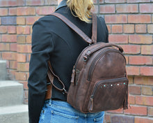 Load image into Gallery viewer, Concealed Carry Sawyer Leather Backpack by Lady Conceal
