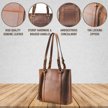 Load image into Gallery viewer, Concealed Carry Bella Leather Tote
