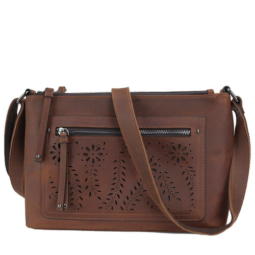 Concealed Carry Brynlee Distressed Leather Crossbody Lady Conceal - Lady Conceal